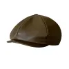 Army Green British Style Octagonal Leather Beret Hat sold by FloralTrip