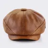 Retro Style Sewing Design Newsboy Leather Beret Hat sold by FloralTrip