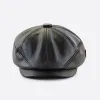 Retro Style Sewing Design Newsboy Leather Beret Hat sold by FloralTrip