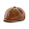 Retro Style Sewing Design Newsboy Leather Beret Hat sold by FloralTrip