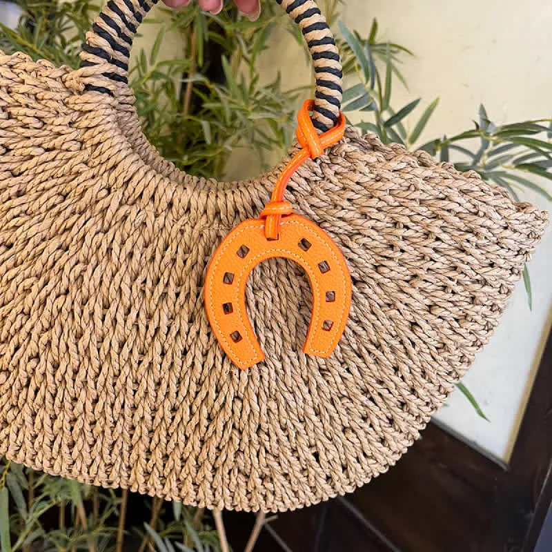 Hangings Simple Horseshoe Pendant Leather Keychain sold by FloralTrip