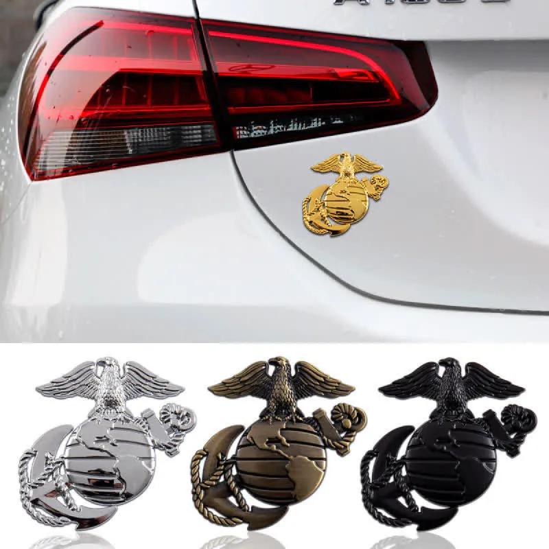Marine Eagle Globe Anchor Metal Sticker Car Badge sold by FloralTrip