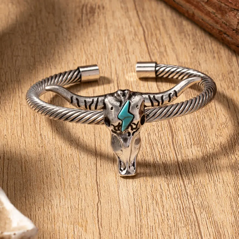 Western Cowboy Turquoise Cowgirl Bull Conch Bracelet sold by FloralTrip product image thumbnail 5