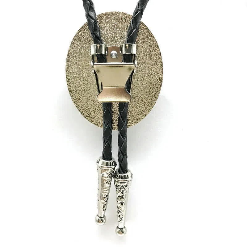 Metal Medallio Natural Stone Inlaid Bolo Tie sold by FloralTrip product image thumbnail 3