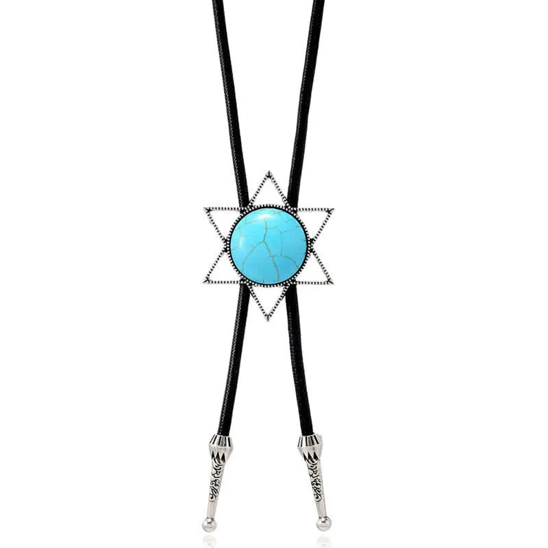 Six-Pointed Star Turquoise Design Bolo Tie sold by FloralTrip product image thumbnail 4