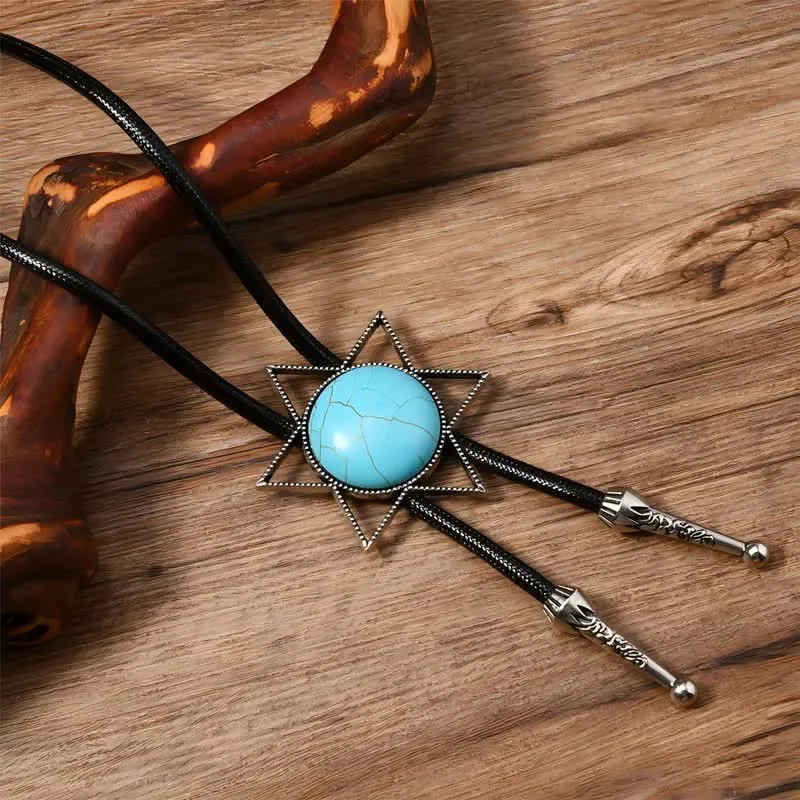 Six-Pointed Star Turquoise Design Bolo Tie sold by FloralTrip product image thumbnail 5
