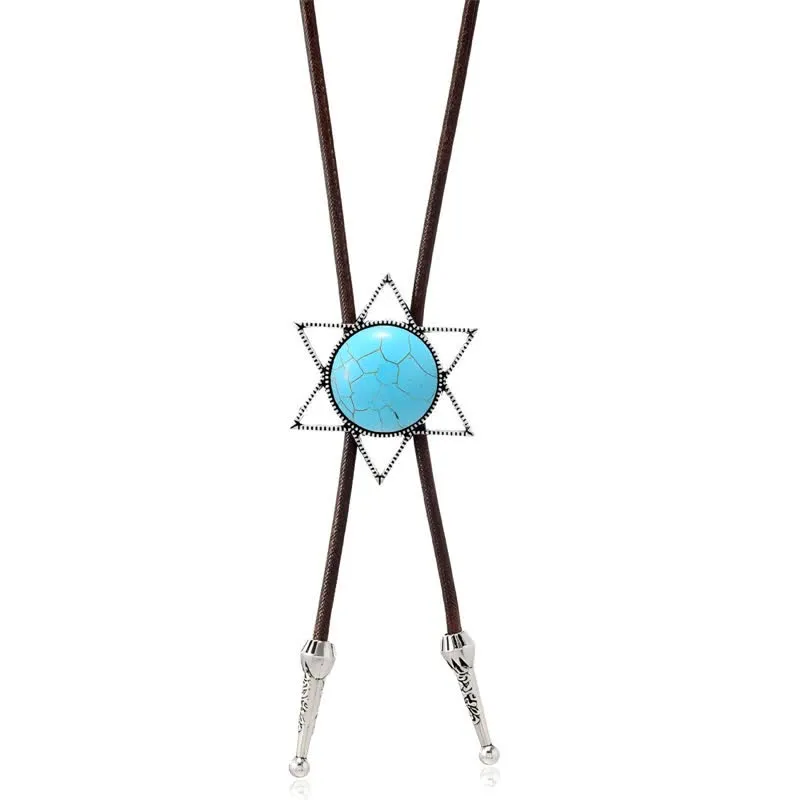 Six-Pointed Star Turquoise Design Bolo Tie sold by FloralTrip product image thumbnail 2