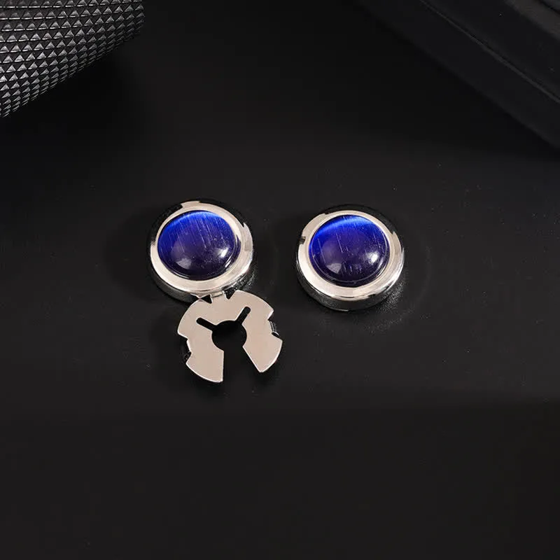 Men's 1 Pair Snap-On Cat's Eye Stone Button Covers Set Cufflinks sold by FloralTrip product image thumbnail 3