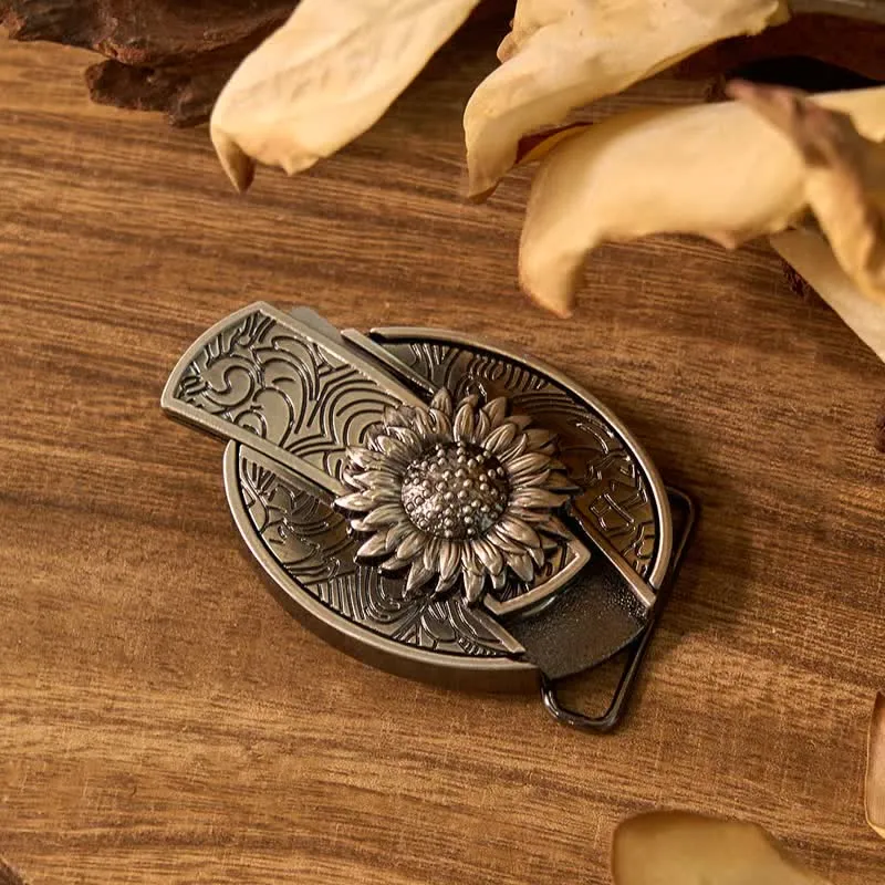 Sunflower DIY Hidden Knife Belt Buckle Bull Pendant Rose Ring Bundle Set sold by FloralTrip product image thumbnail 4