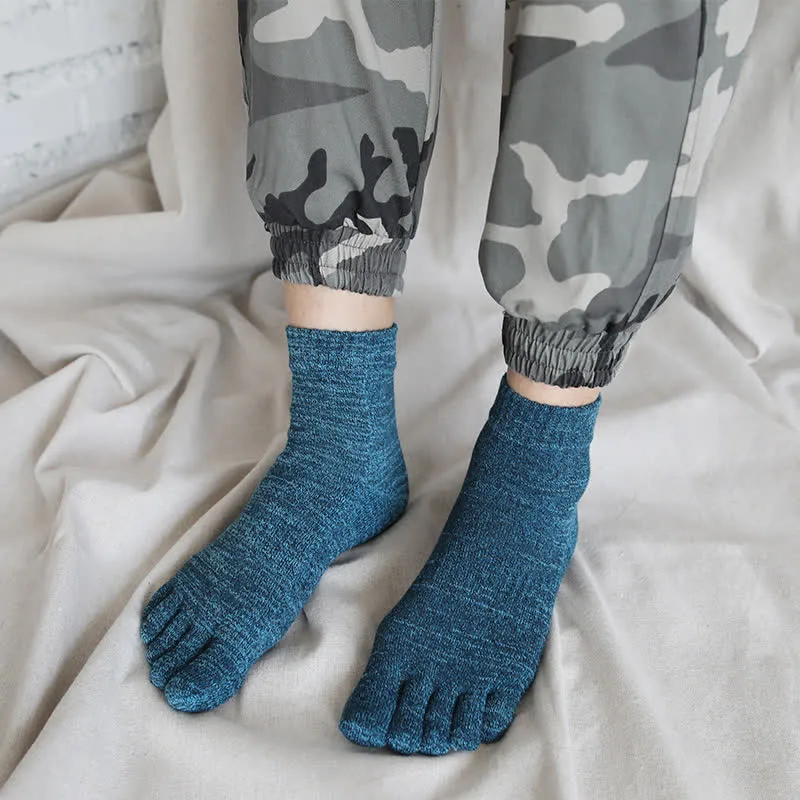 Men's Retro Style Five Fingers Ankle Cotton Socks sold by FloralTrip
