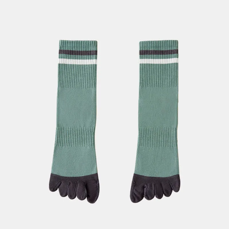 Men's Fashion Striped Color Matching Five Fingers Crew Socks sold by FloralTrip product image thumbnail 3