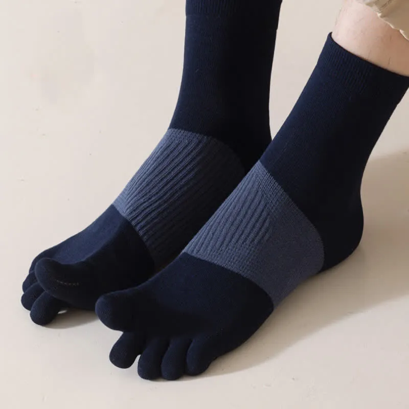 Men's Comfort Pure Cotton Split Five Toes Crew Socks sold by FloralTrip