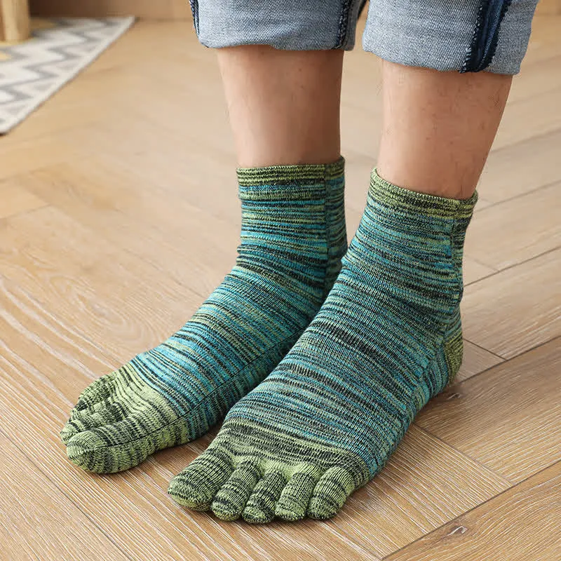 Men's Vintage Ethnic Striped Five Fingers Split Crew Socks sold by FloralTrip product image thumbnail 4