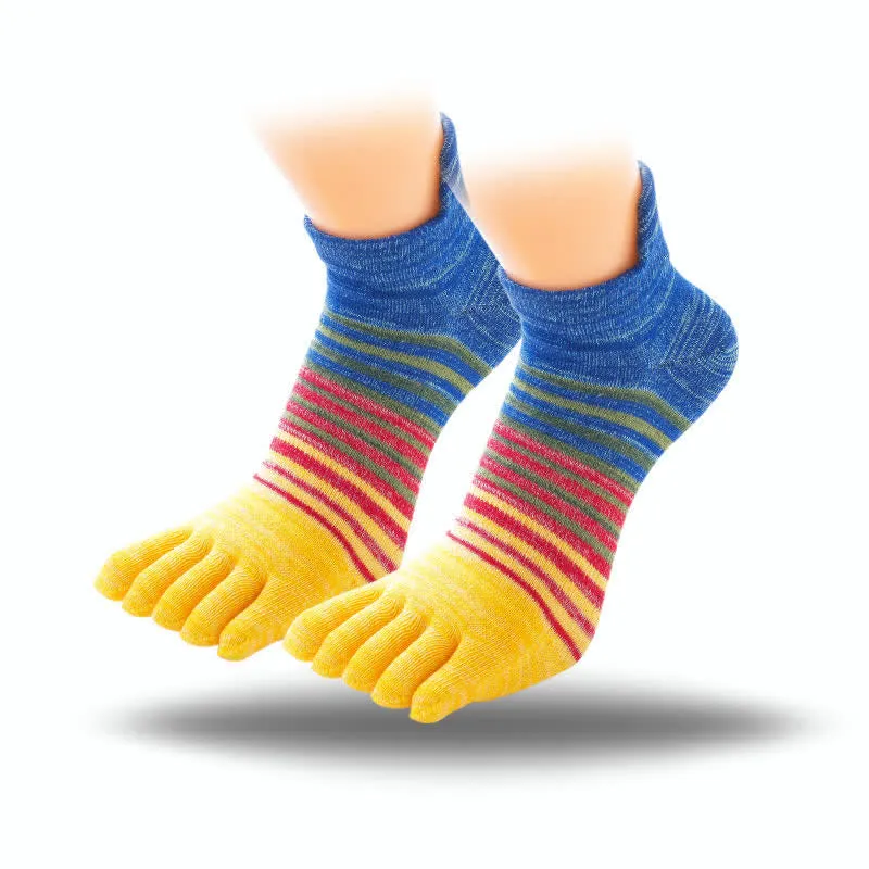 Men's Ankle Five Finger Toe Sport Casual Striped Socks sold by FloralTrip product image thumbnail 4