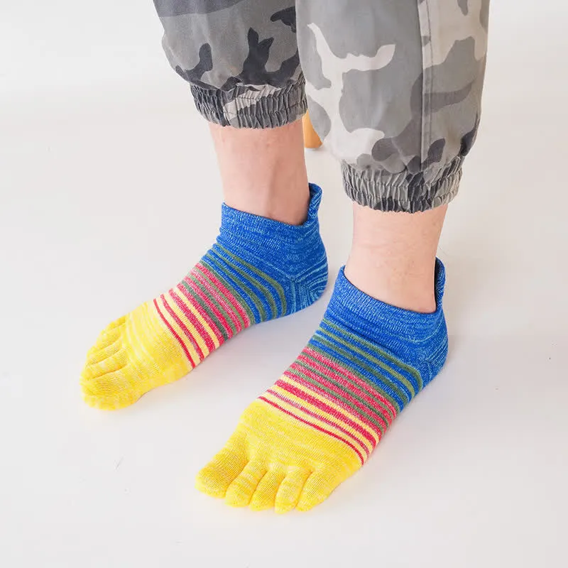 Men's Ankle Five Finger Toe Sport Casual Striped Socks sold by FloralTrip product image thumbnail 5