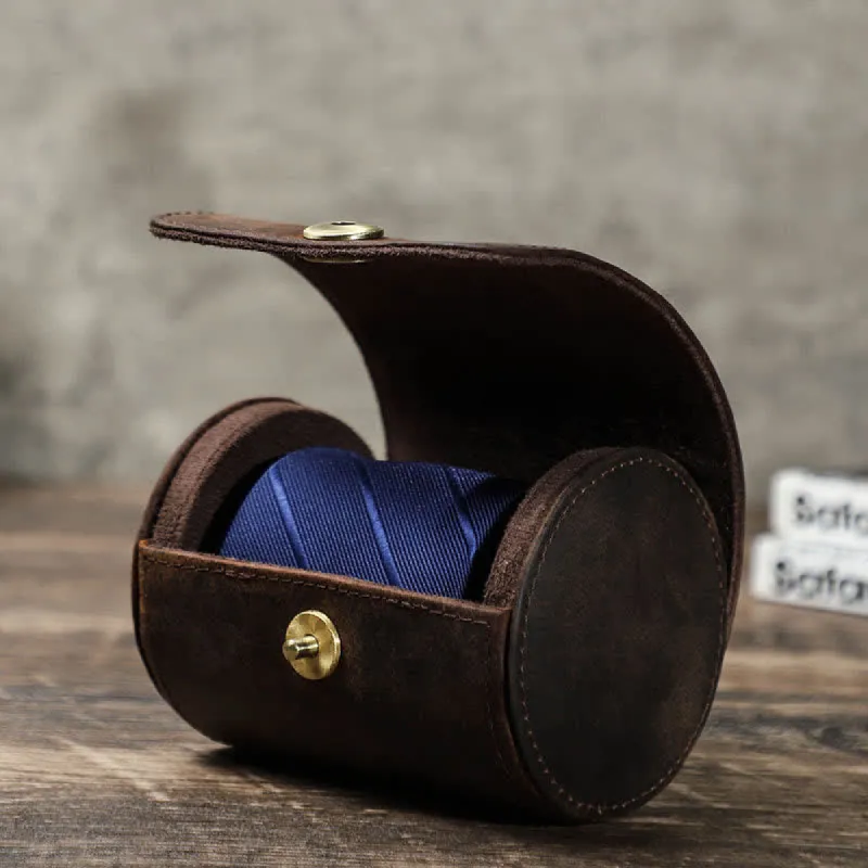 Single Necktie Retro Box Genuine Leather Case sold by FloralTrip