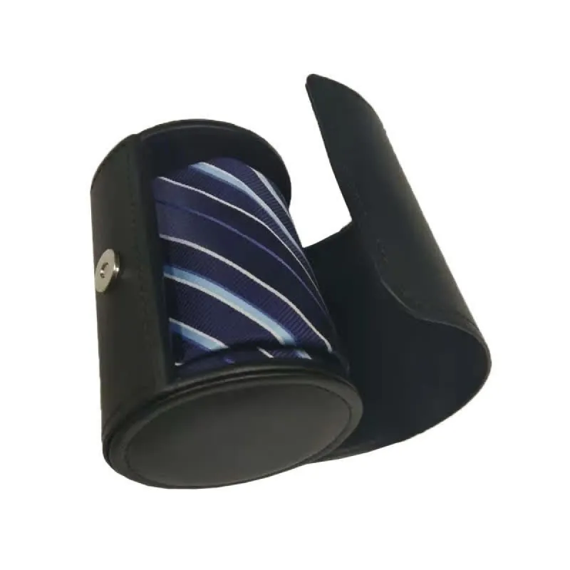 Black Round Necktie Box Magnetic Buckle Leather Case sold by FloralTrip