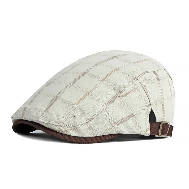 Simple Plaid Pattern Contrast Color Beret Hat sold by FloralTrip product image thumbnail 4