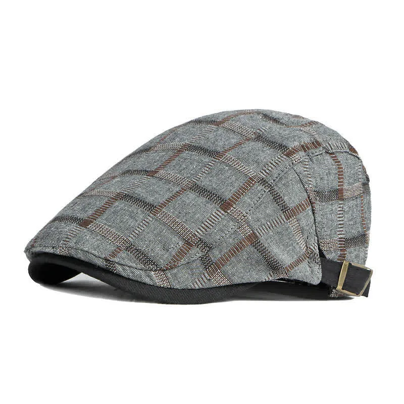 Simple Plaid Pattern Contrast Color Beret Hat sold by FloralTrip