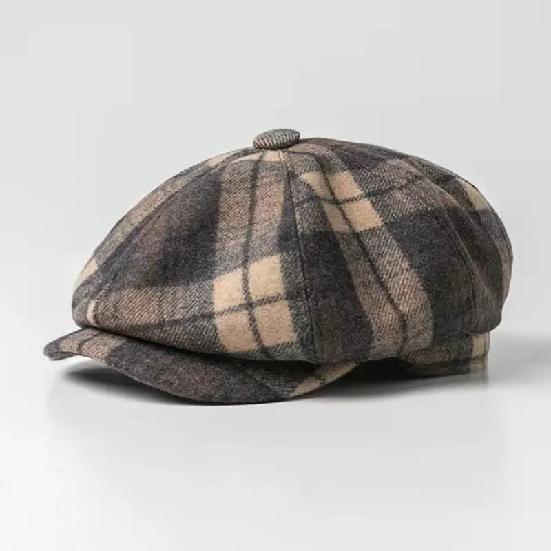 Classical Plaid Artist Painter Octagon Beret Hat sold by FloralTrip