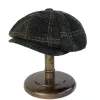 Dark Green Retro Plaid British Painters Octagonal Beret Hat sold by FloralTrip