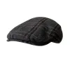 Dark Gray Yellow Plaid Classic Herringbone Gatsby Beret Hat sold by FloralTrip
