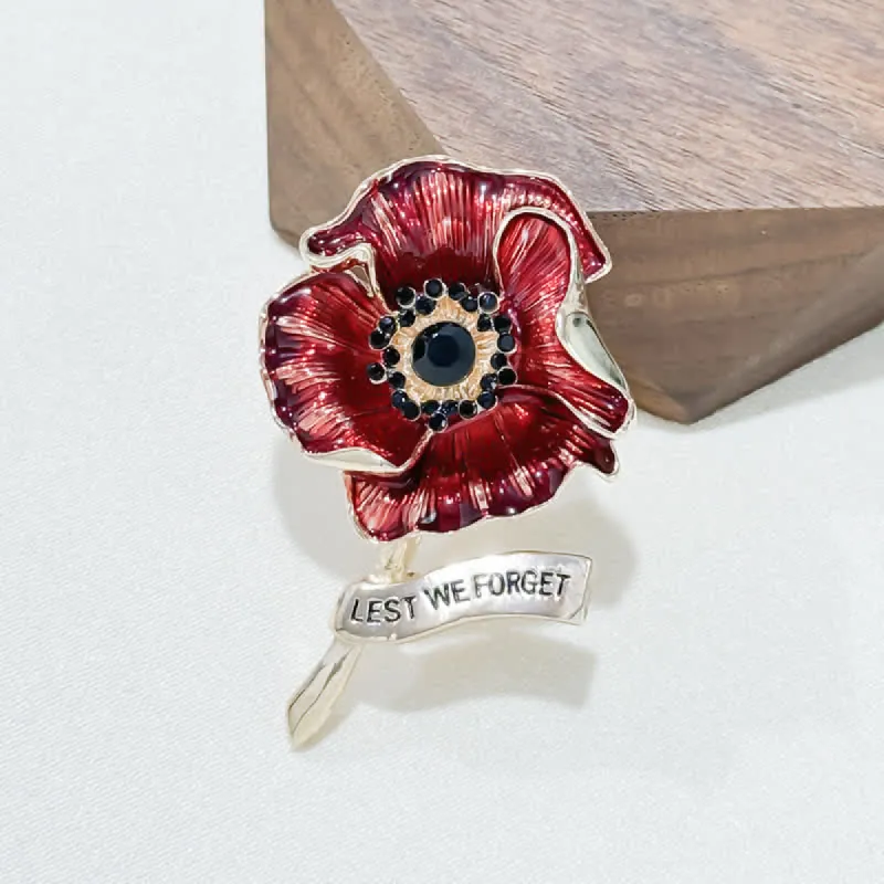 Red Poppy Remembrance Day Lest We Forget Brooch sold by FloralTrip