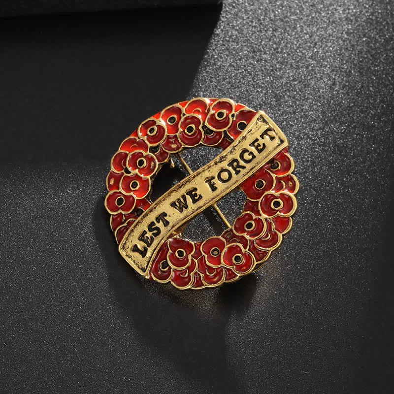 Poppy Corsage Wreath Lest We Forget Brooch sold by FloralTrip