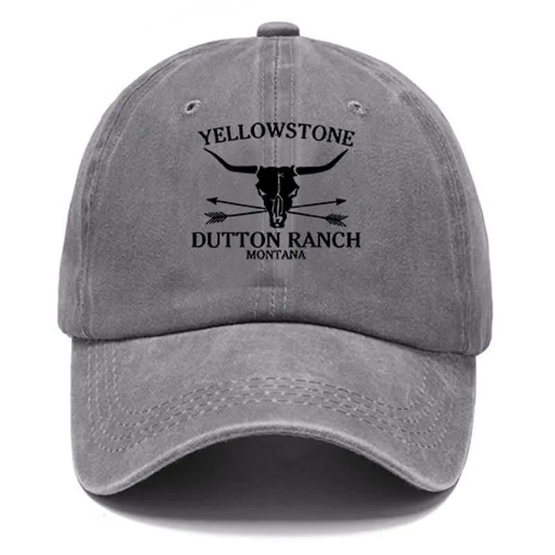 Yellowstone Dutton Ranch Montana Bull Arrow Washed Cotton Baseball Cap sold by FloralTrip product image thumbnail 2