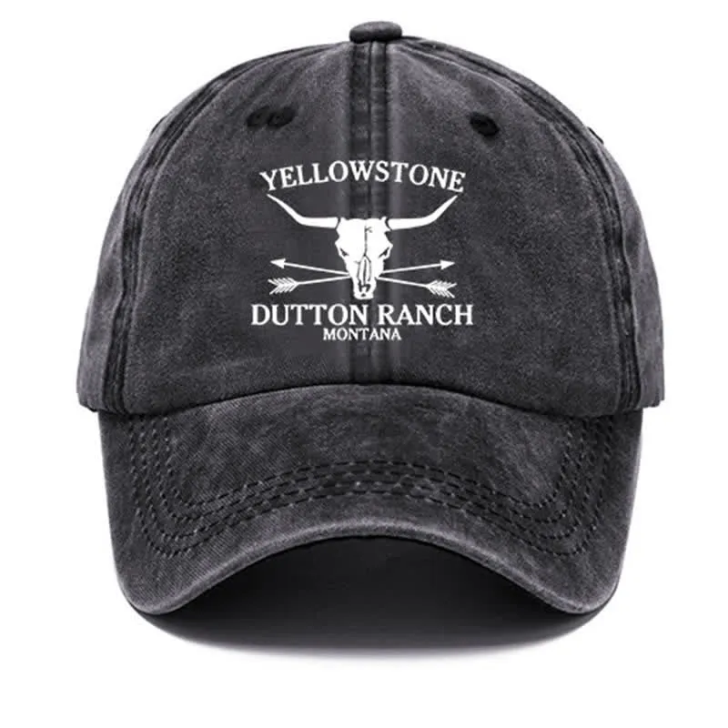 Yellowstone Dutton Ranch Montana Bull Arrow Washed Cotton Baseball Cap sold by FloralTrip product image thumbnail 4