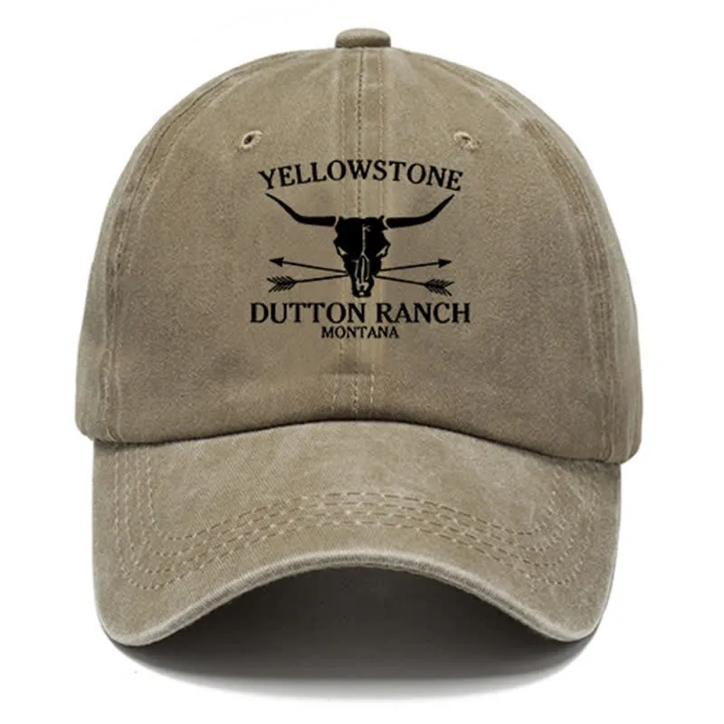 Yellowstone Dutton Ranch Montana Bull Arrow Washed Cotton Baseball Cap sold by FloralTrip product image thumbnail 5