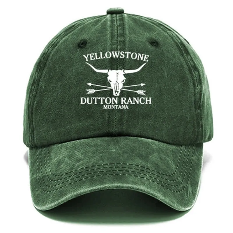 Yellowstone Dutton Ranch Montana Bull Arrow Washed Cotton Baseball Cap sold by FloralTrip product image thumbnail 3