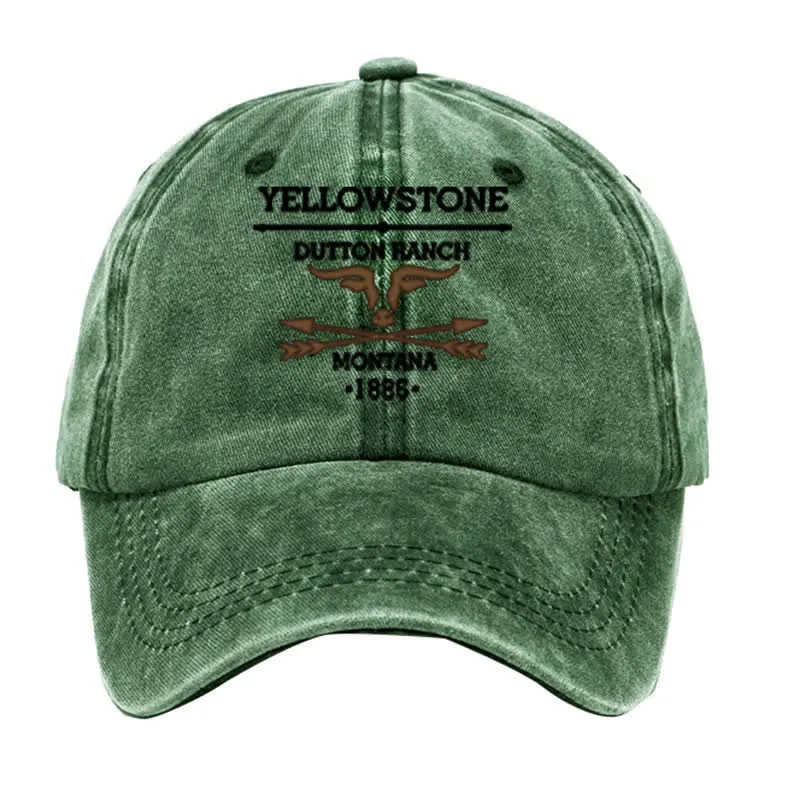 Bull Yellowstone Dutton Ranch Montana Washed Cotton Baseball Cap sold by FloralTrip product image thumbnail 3