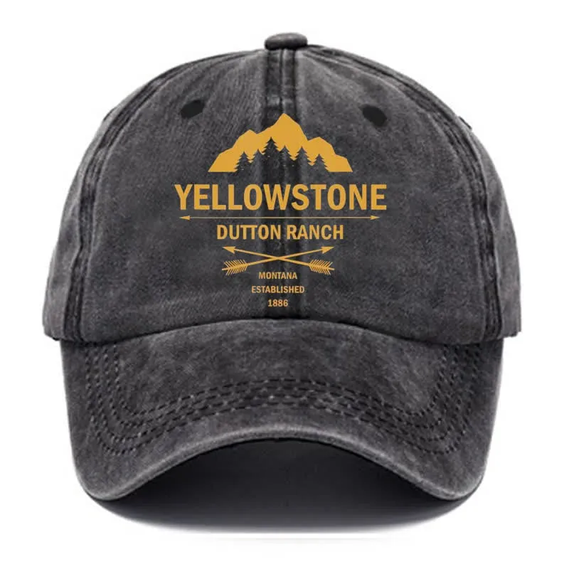 Dutton Ranch Yellowstone Washed Cotton Baseball Cap sold by FloralTrip