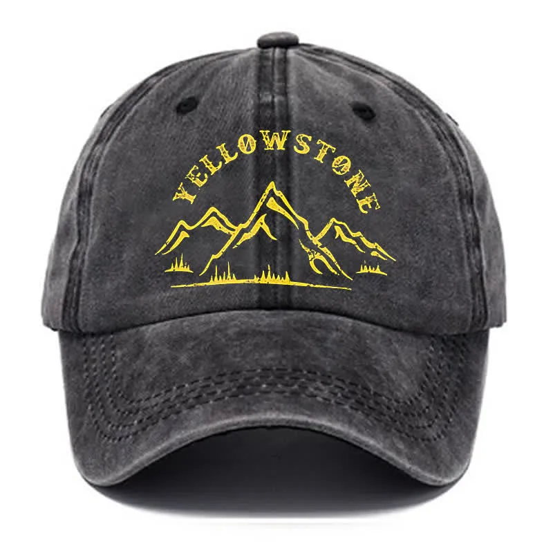 Moutain Pattern Yellowstone Washed Cotton Baseball Cap sold by FloralTrip product image thumbnail 2