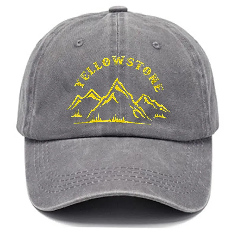 Moutain Pattern Yellowstone Washed Cotton Baseball Cap sold by FloralTrip product image thumbnail 3