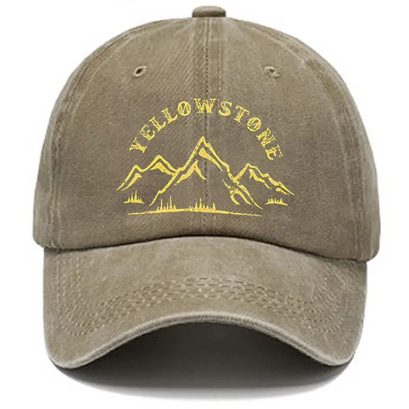 Moutain Pattern Yellowstone Washed Cotton Baseball Cap sold by FloralTrip product image thumbnail 5