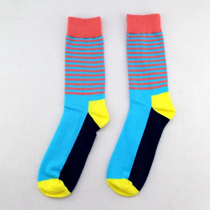 Men's Three Color Pinstripes Cotton Crew Socks sold by FloralTrip product image thumbnail 4