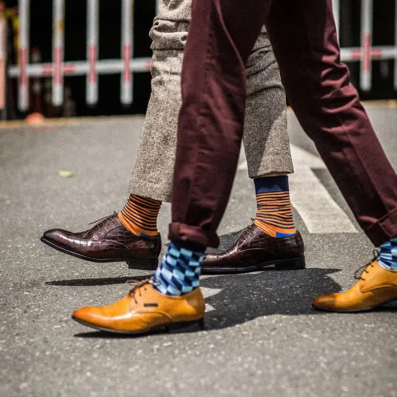 Men's Funny Novelty Crazy Checked Cotton Crew Socks sold by FloralTrip