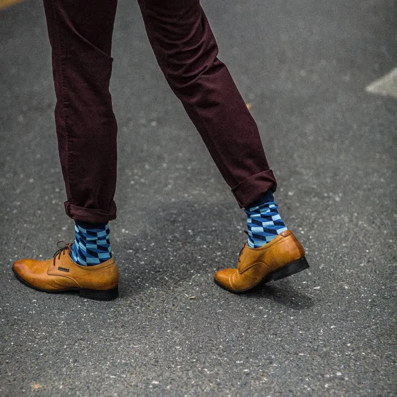 Men's Funny Novelty Crazy Checked Cotton Crew Socks sold by FloralTrip product image thumbnail 4