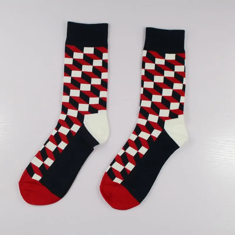 Men's Funny Novelty Crazy Checked Cotton Crew Socks sold by FloralTrip product image thumbnail 5