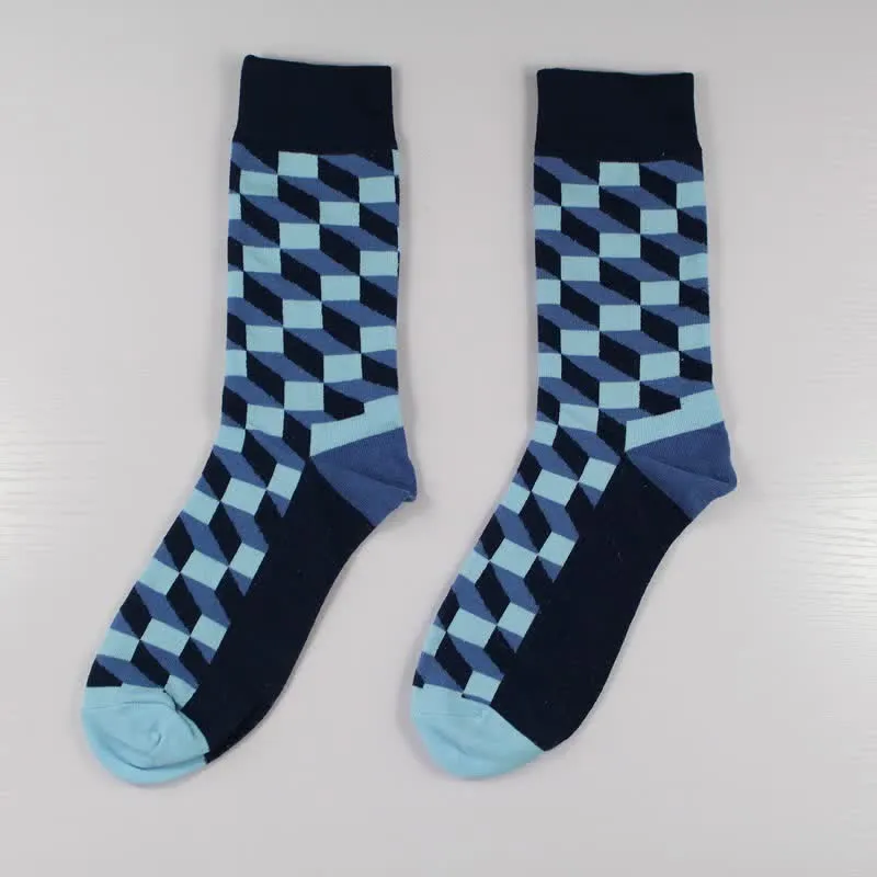 Men's Funny Novelty Crazy Checked Cotton Crew Socks sold by FloralTrip product image thumbnail 3