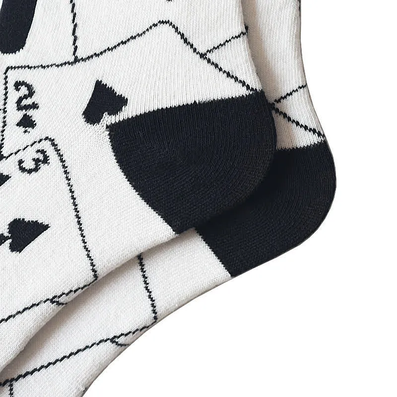 White & Black Spades Poker Card Cotton Socks sold by FloralTrip product image thumbnail 3