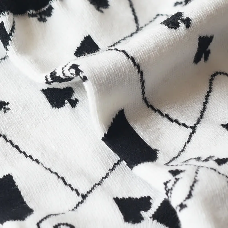 White & Black Spades Poker Card Cotton Socks sold by FloralTrip product image thumbnail 2