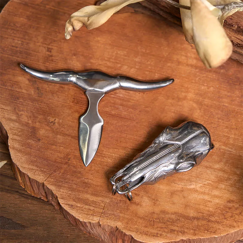 DIY Rose Hidden Knife Belt Buckle Bull Pendant Skull & Rose Ring Bundle Set sold by FloralTrip product image thumbnail 3