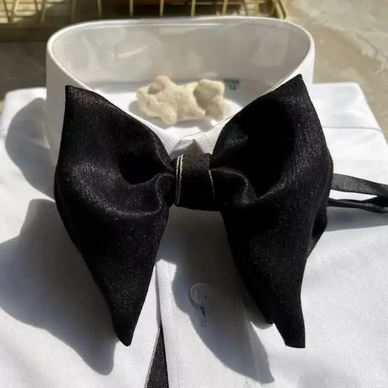 Men's Black Large Butterfly Formal Oversized Pointed Bow Tie sold by FloralTrip