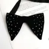 Men's Scattered Rhinestone Velvet Oversized Pointed Bow Tie sold by FloralTrip