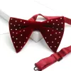 Men's Scattered Rhinestone Velvet Oversized Pointed Bow Tie sold by FloralTrip