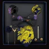8Pcs Men's Yellow Floral Necktie Black & Purple Bow Ties Gift Box sold by FloralTrip