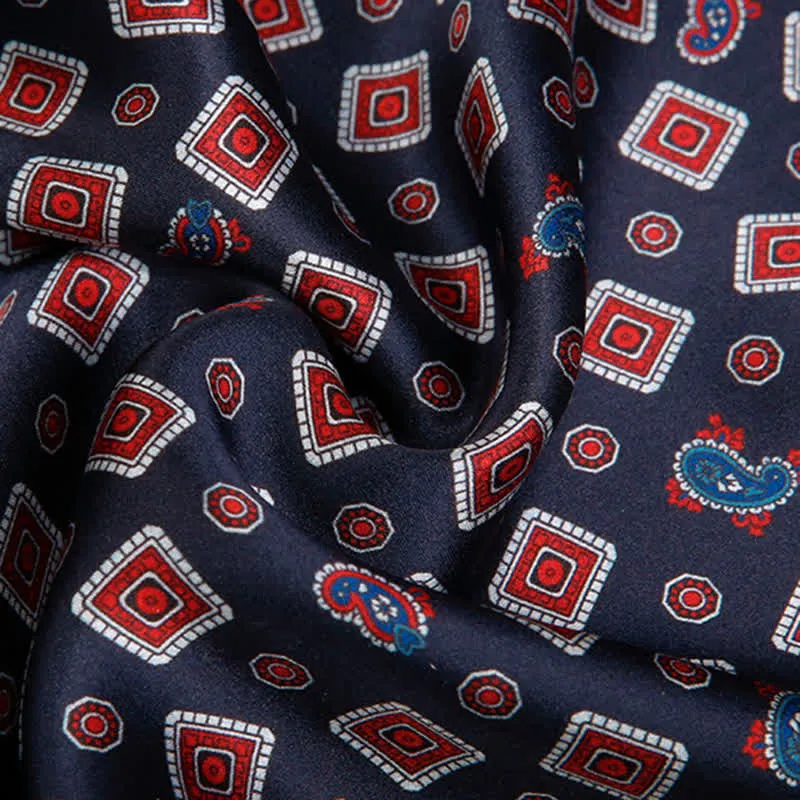 Men's Repeating Square Paisley Pattern Thin Long Pure Silk Scarf sold by FloralTrip product image thumbnail 4